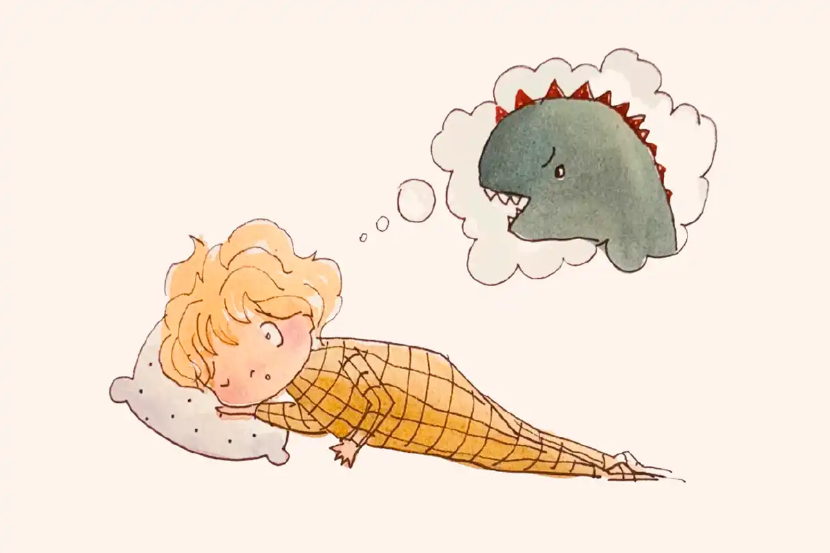 Criança imaginando um monstro